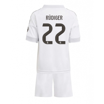 Billige Fotballdrakt Real Madrid Antonio Rudiger #22 Replika Hjemmedraktsett Barn 2025-26 Kortermet (med bukser)
